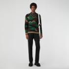 Burberry Burberry Camouflage Intarsia Cotton Blend Sweater, Green
