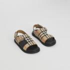 Burberry Burberry Childrens Vintage Check Leather Buckled Sandals, Size: 27