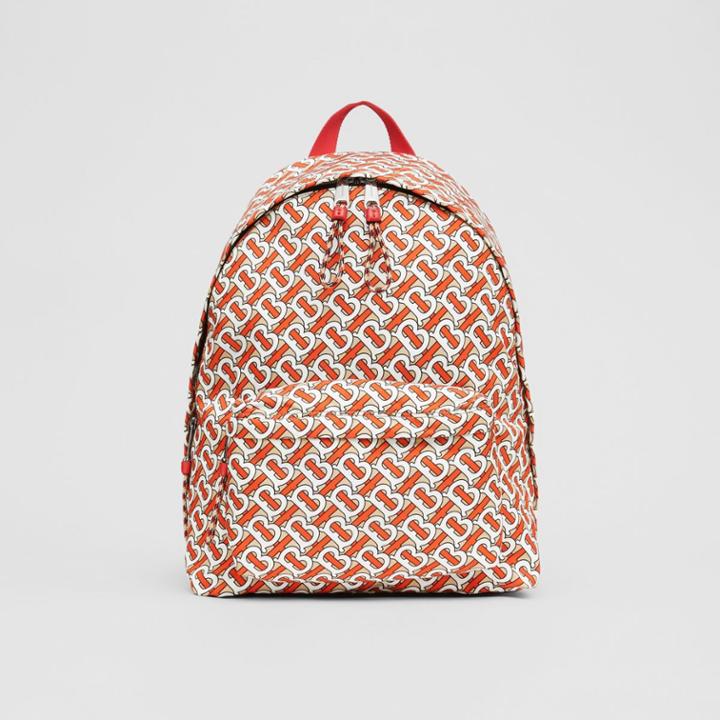 Burberry Burberry Monogram Print Nylon Backpack, Red