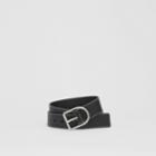 Burberry Burberry Topstitch Detail Leather Belt, Size: 100, Black