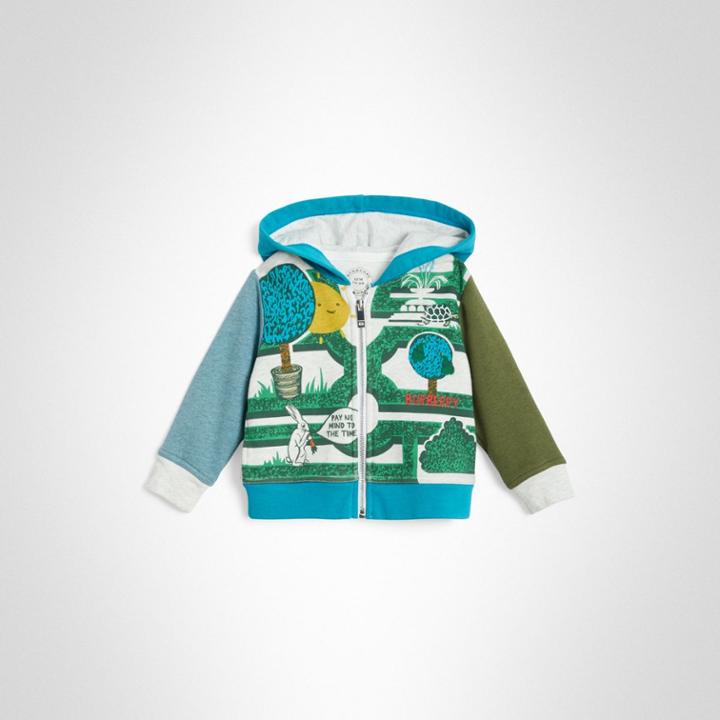 Burberry Burberry Childrens Hedge Maze Print Cotton Hooded Top, Size: 2y, Multicolour