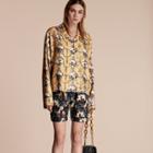 Burberry Wallpaper Print Silk Twill Pyjama-style Shirt