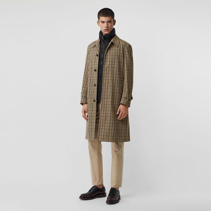Burberry Burberry Check Car Coat With Detachable Gilet, Size: 34, Brown