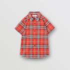Burberry Burberry Childrens Short-sleeve Check Cotton Shirt, Size: 3y, Red