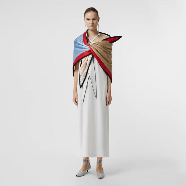 Burberry Burberry Colour Block Silk Puffer Bandana, Multicolour