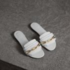 Burberry Burberry Link Detail Patent Leather Slides, Size: 39, White