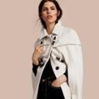 Burberry Burberry Wool Cashmere Duffle Cape Coat, White