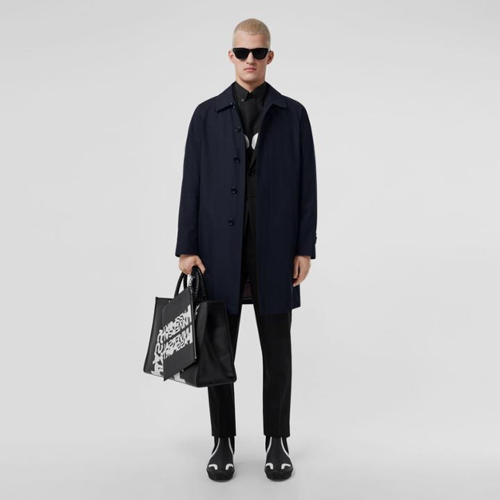 Burberry Burberry The Camden Car Coat, Size: 34, Blue Carbon