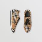Burberry Burberry Vintage Check Cotton Sneakers, Size: 37, Yellow