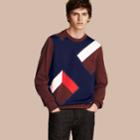 Burberry Burberry Geometric Appliqu Cotton Sweater, Red