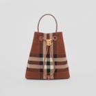 Burberry Burberry Small Knitted Check And Leather Tb Bucket Bag