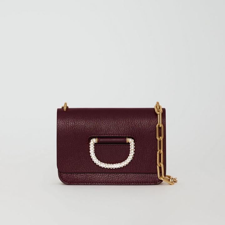 Burberry Burberry The Mini Leather Crystal D-ring Bag, Red