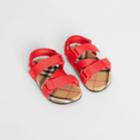 Burberry Burberry Childrens Ripstop Strap Vintage Check Cotton Sandals, Size: 7, Red