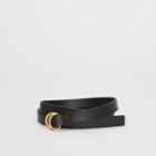 Burberry Burberry Slim Leather Double D-ring Belt, Size: 100, Black