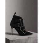 Burberry Burberry Buckle Detail Suede Ankle Boots, Size: 37.5