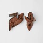 Burberry Burberry Scarf Tie Detail Lambskin Point-toe Mules, Size: 37.5