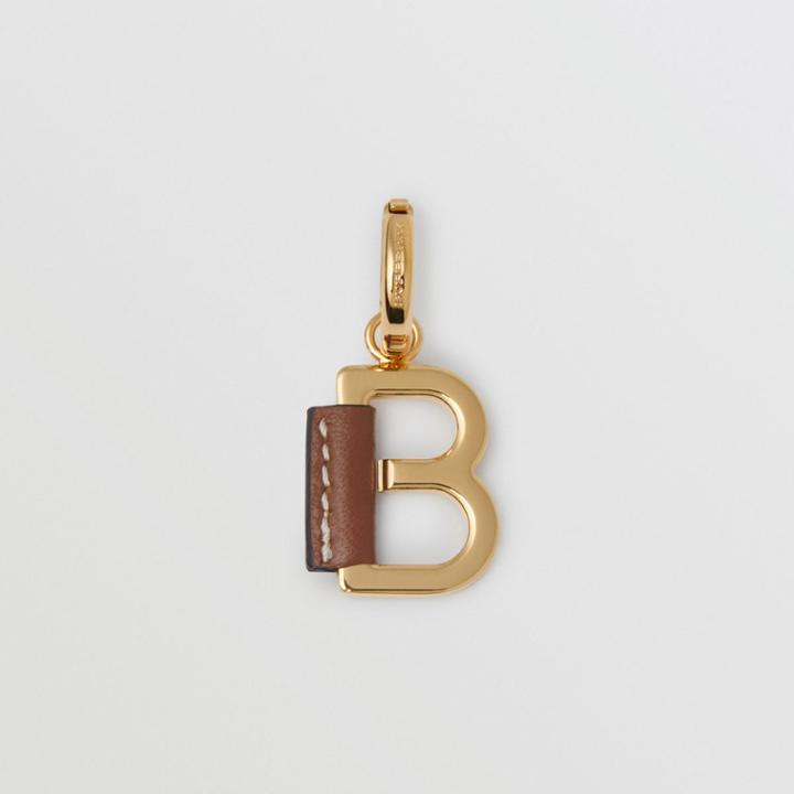 Burberry Burberry Leather-wrapped 'b' Alphabet Charm, Brown