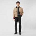 Burberry Burberry Stripe Detail Cotton Gabardine Field Jacket, Size: 40, Beige