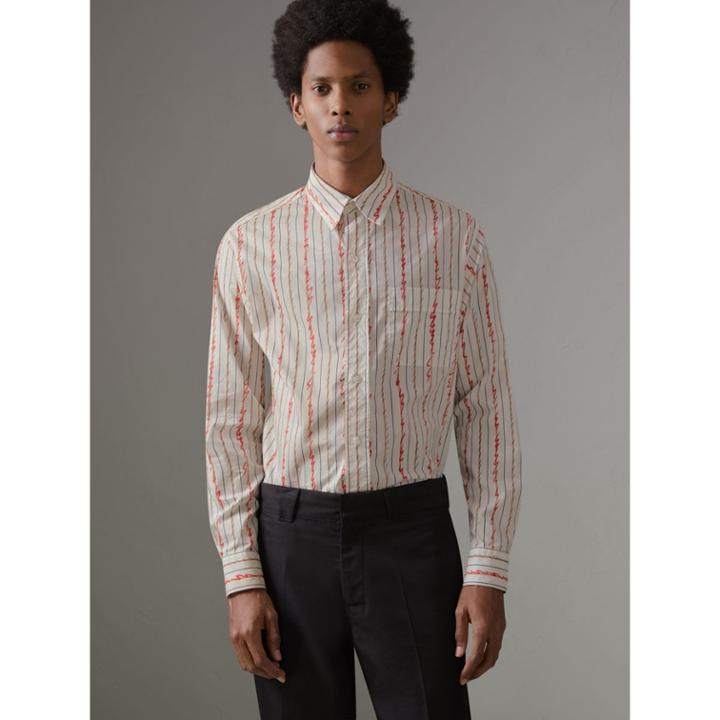 Burberry Burberry Scribble Stripe Cotton Shirt