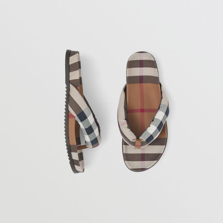 Burberry Burberry Check Cotton Sandals, Size: 40