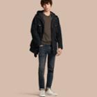 Burberry Burberry Hooded Bonded Cotton Field Jacket, Size: 38, Blue