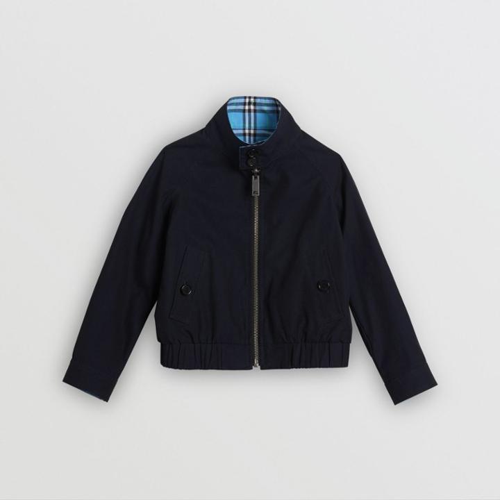 Burberry Burberry Childrens Reversible Check Cotton Harrington Jacket, Size: 4y, Blue