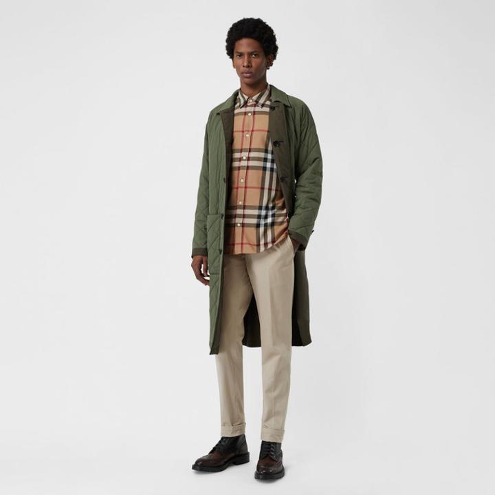 Burberry Burberry Slim Fit Cotton Blend Twill Chinos, Size: 34, Beige