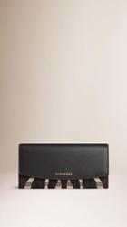 Burberry Horseferry Check And Zebra Detail Leather Continental Wallet
