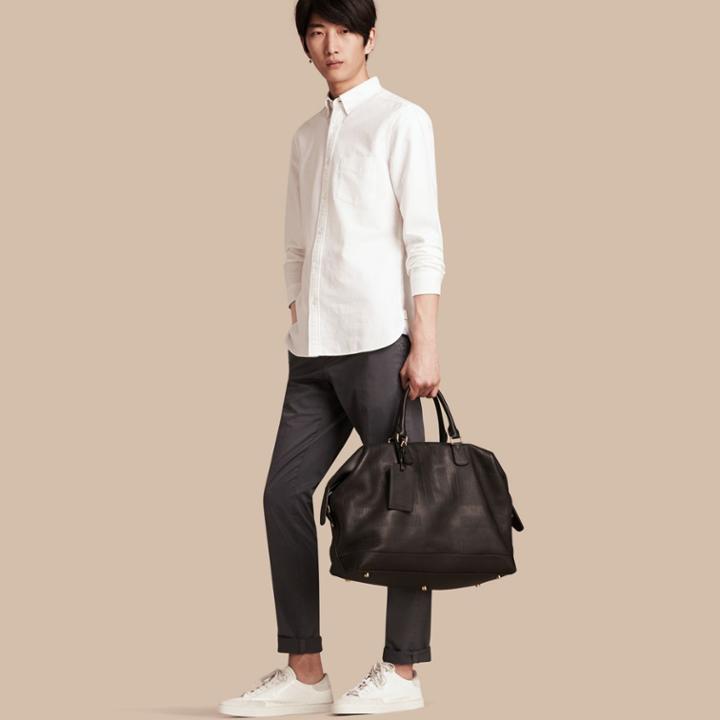 Burberry Burberry Slim Fit Stretch Cotton Trousers, Size: 40, Grey
