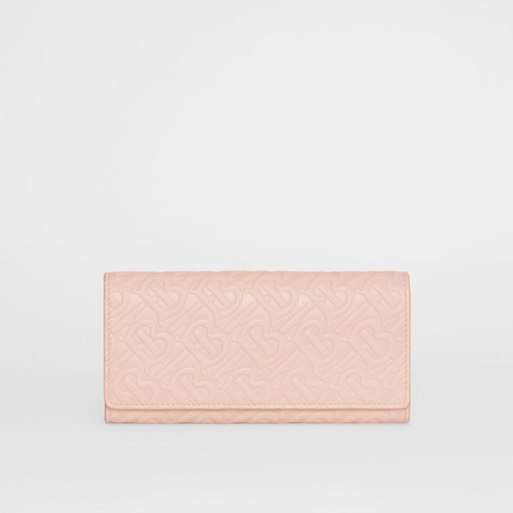 Burberry Burberry Monogram Leather Continental Wallet, Pink