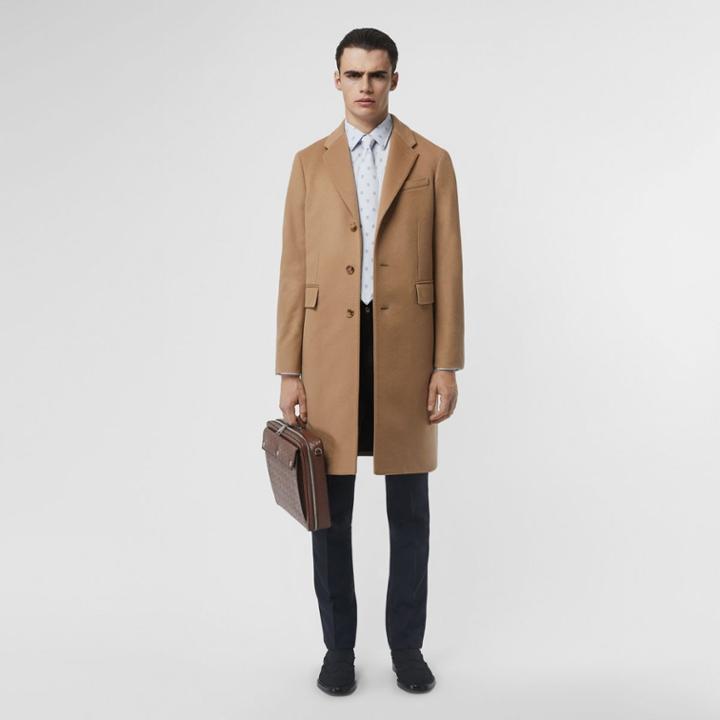 Burberry Burberry Wool Cashmere Tailored Coat, Size: 40, Brown