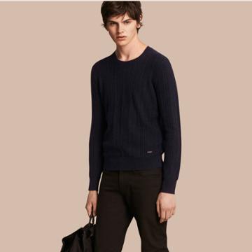 Burberry Burberry Aran Knit Cashmere Sweater, Blue