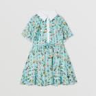 Burberry Burberry Childrens Short-sleeve Cape Detail Rose Print Dress, Size: 3y