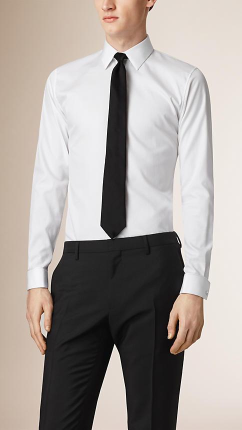 Burberry Slim Fit Double-cuff Cotton Dress Shirt