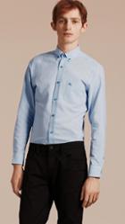 Burberry Regular Fit Button-down Cotton Linen Shirt