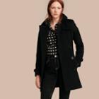 Burberry Burberry Wool Cashmere Trench Coat, Size: 02, Black