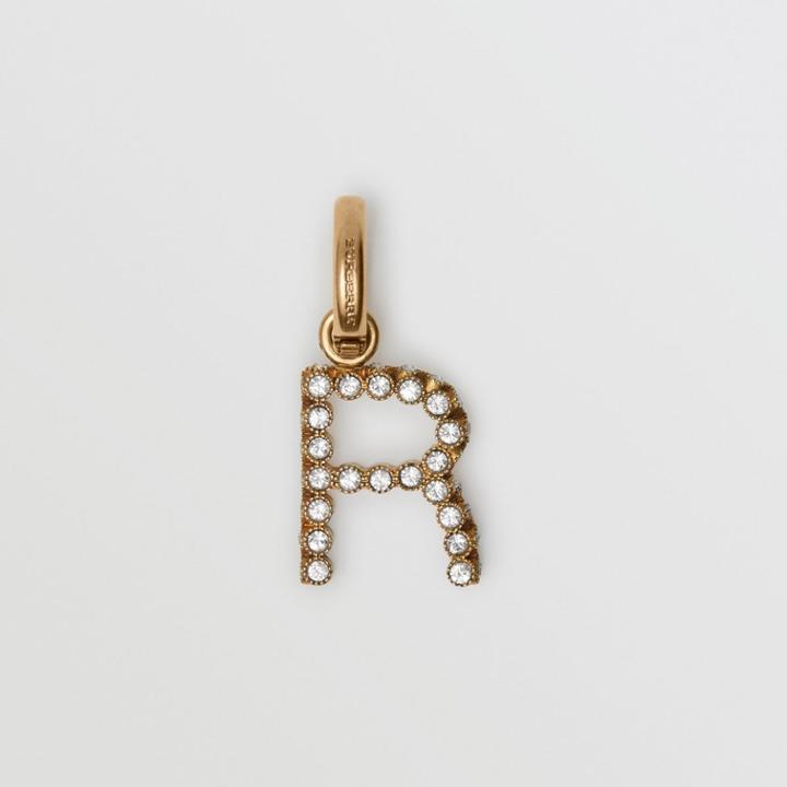 Burberry Burberry Crystal 'r' Alphabet Charm, Yellow