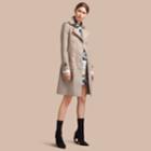 Burberry Burberry Resin Button Cotton Gabardine Trench Coat, Size: 06, Beige