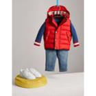 Burberry Burberry Down-filled Hooded Gilet, Size: 3y, Orange
