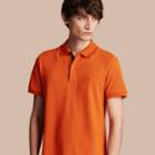 Burberry Burberry Check Placket Cotton Piqu Polo Shirt, Size: Xl, Orange