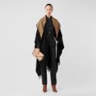Burberry Burberry Detachable Monogram Print Scarf Cashmere Cape, Size: Os, Black