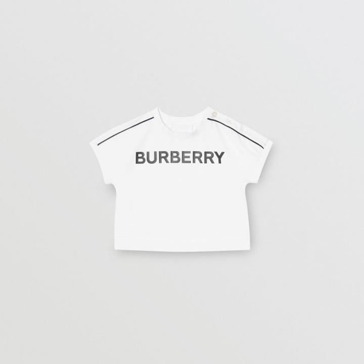 Burberry Burberry Childrens Logo Cotton T-shirt, Size: 12m, White