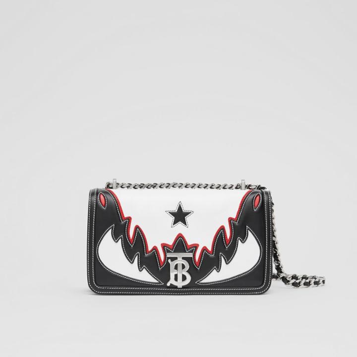 Burberry Burberry Small Topstitch Appliqu Leather Lola Bag, White