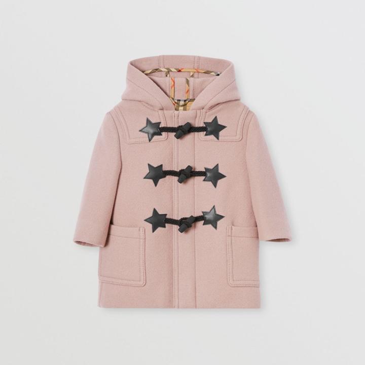 Burberry Burberry Childrens Faux Leather Star Detail Wool Blend Duffle Coat, Size: 2y, Purple