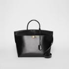 Burberry Burberry Leather Society Top Handle Bag, Black