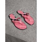 Burberry Burberry House Check And Patent Leather Sandals, Size: 35, Pink