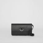 Burberry Burberry D-ring Leather Wallet With Detachable Strap, Black