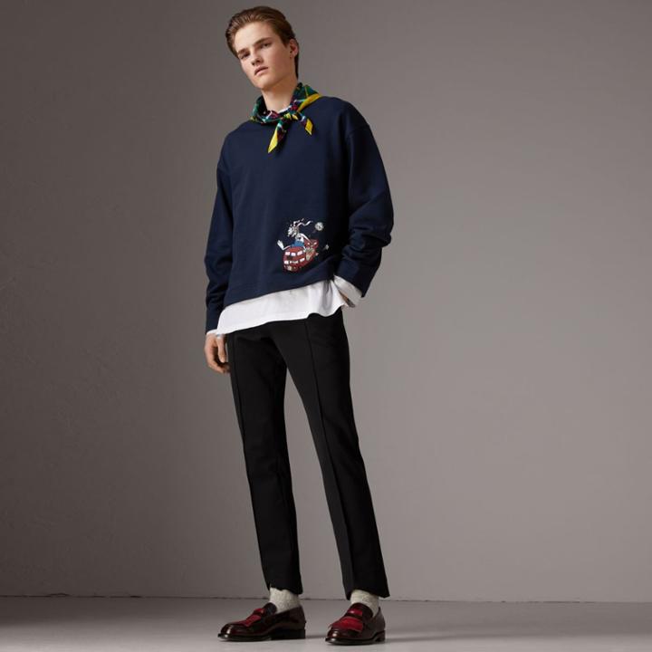 Burberry Burberry Sketch Print Cotton Jersey Sweatshirt, Size: M
