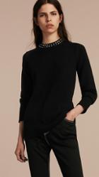 Burberry Studded Cashmere Cotton Sweater