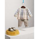 Burberry Burberry Pintuck Detail Check Cotton Top, Size: 12m